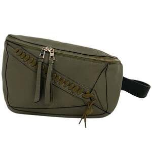 LOEWE Puzzle Sling Bag, Khaki, Leather, Green Beige, Men's
